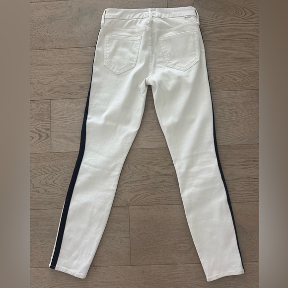 MOTHER Jeans The Looker Ankle size 25 (white with dark navy side stripe) - Picture 11 of 13